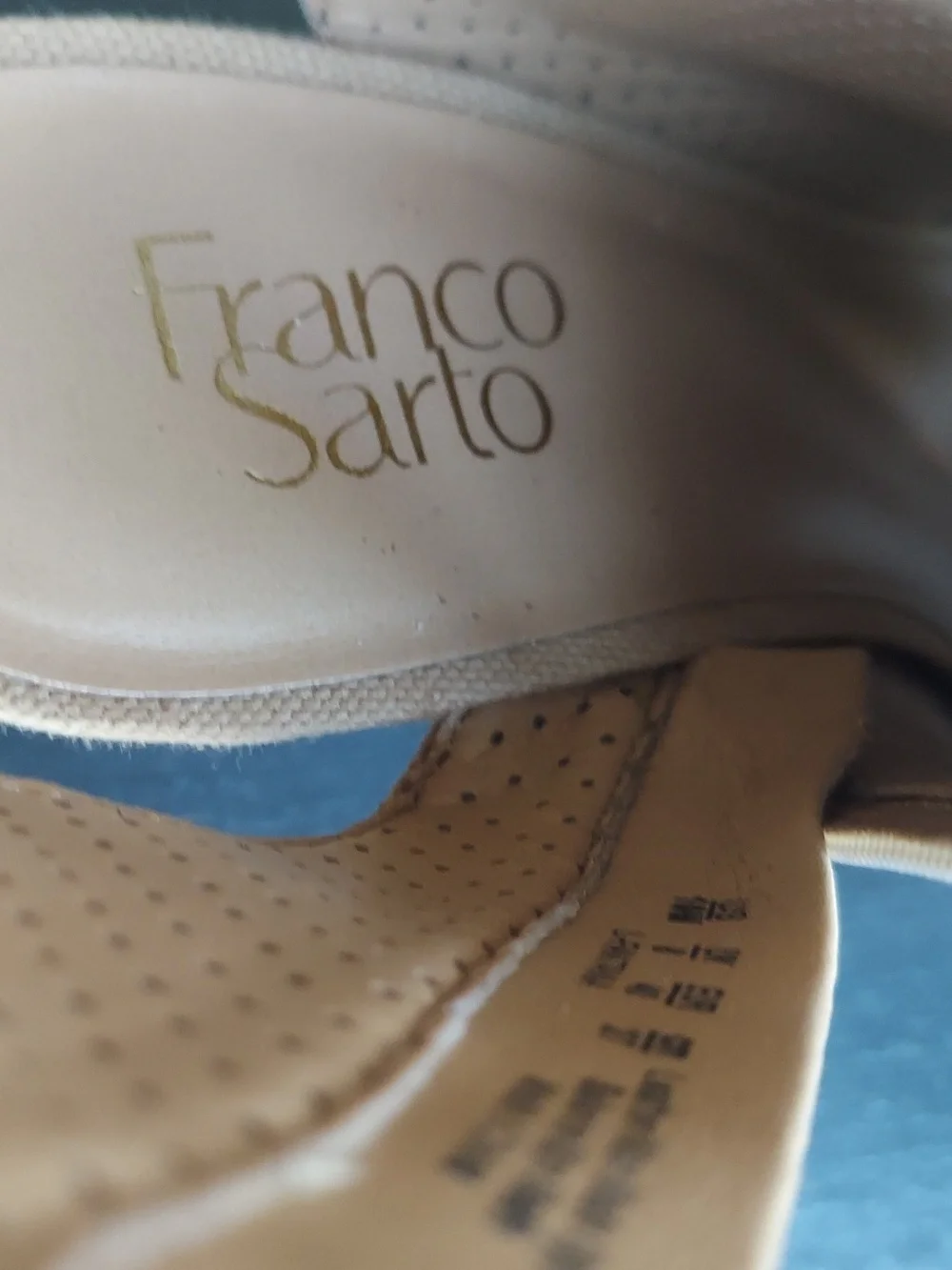 Franco Sarto L-Fantana Size 10 Camel Tan Suede Peep Toe Ankle Sleek Heel Booties